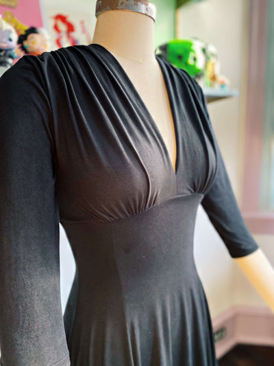 Raquel 3/4 Sleeve Black Knit Maxi Dress
