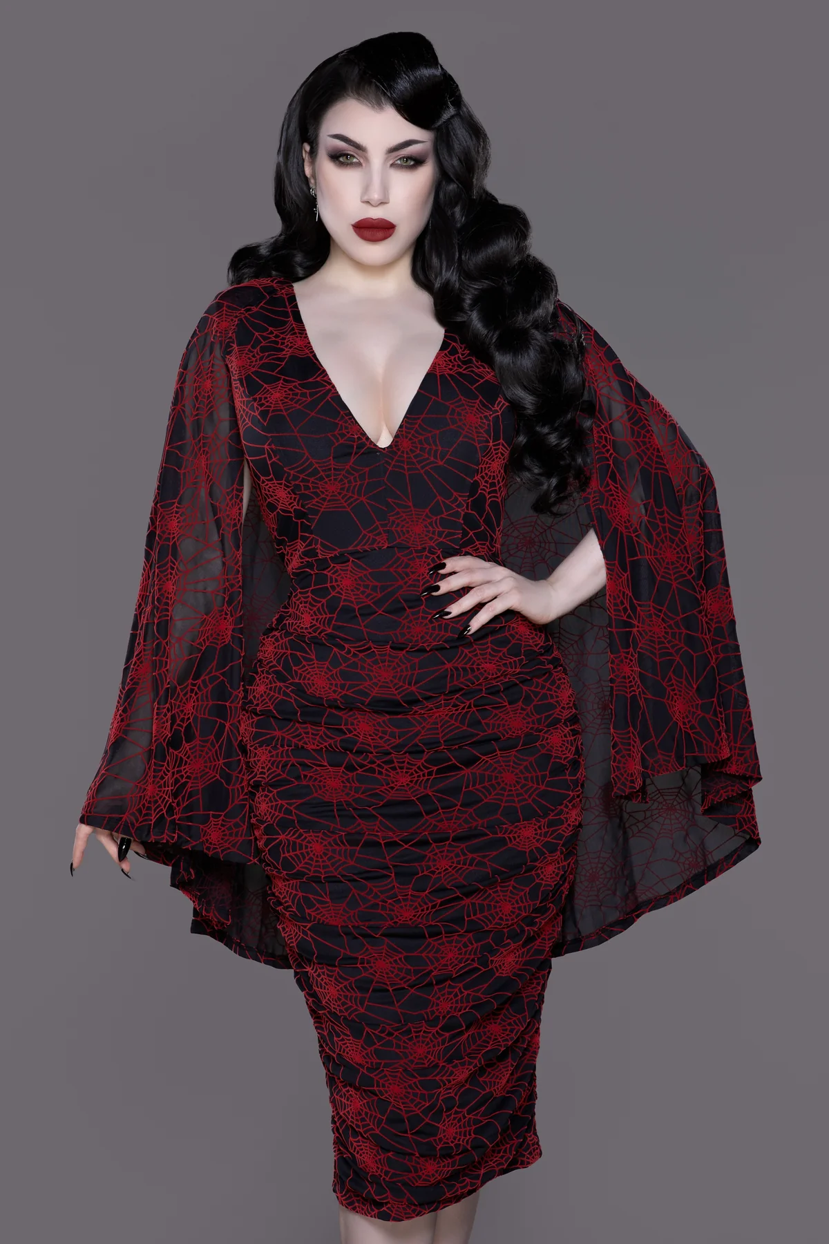 Mothman Caped Wiggle Dress