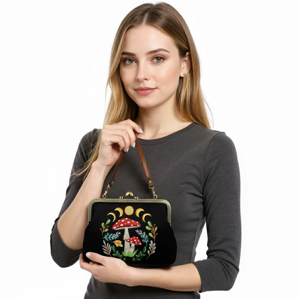 Celestial Mushroom Kisslock Purse