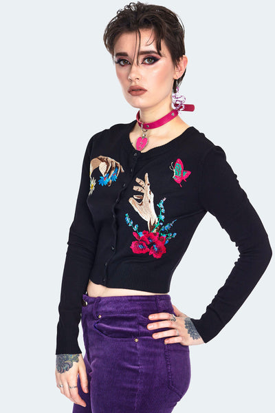 Night Meadow Embroidered Cardigan