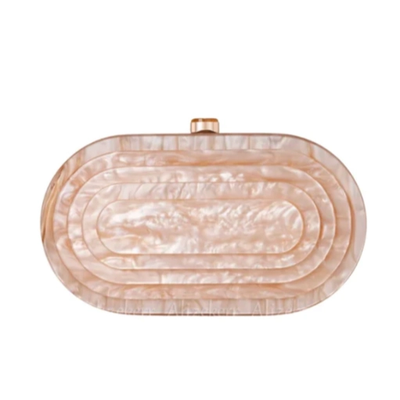 Art Deco Oval Acrylic Clutch Handbag (3 Colorways)