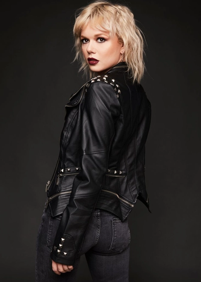 Vegan Leather Punk Studded Moto Jacket