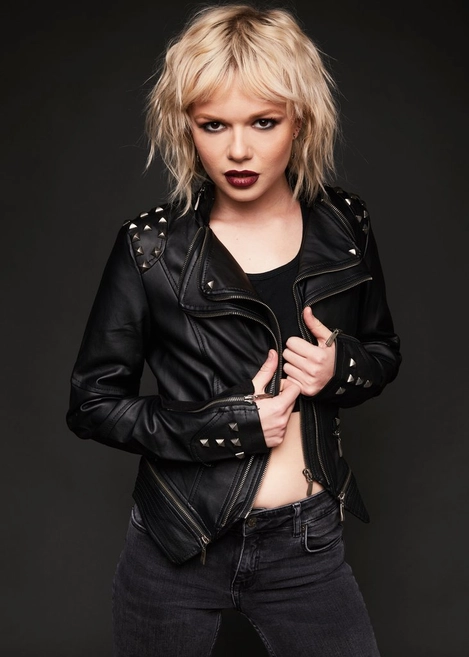 Vegan Leather Punk Studded Moto Jacket