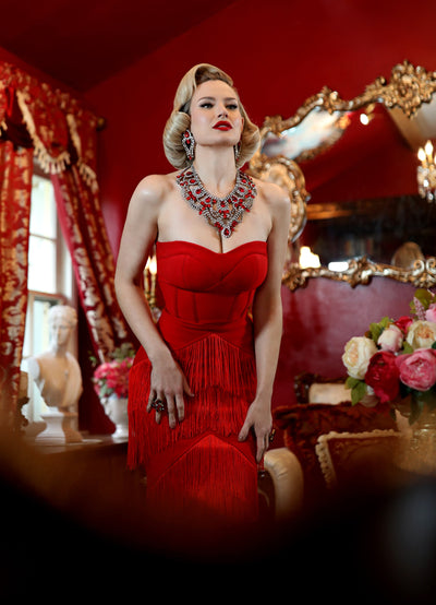 Speakeasy Fringe Dress in Teal