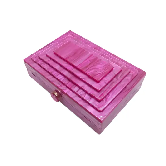 Art Deco Rectangular Acrylic Clutch Handbag (3 Colorways)
