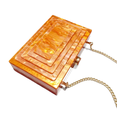 Art Deco Rectangular Acrylic Clutch Handbag (3 Colorways)