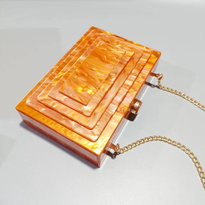 Art Deco Rectangular Acrylic Clutch Handbag (3 Colorways)