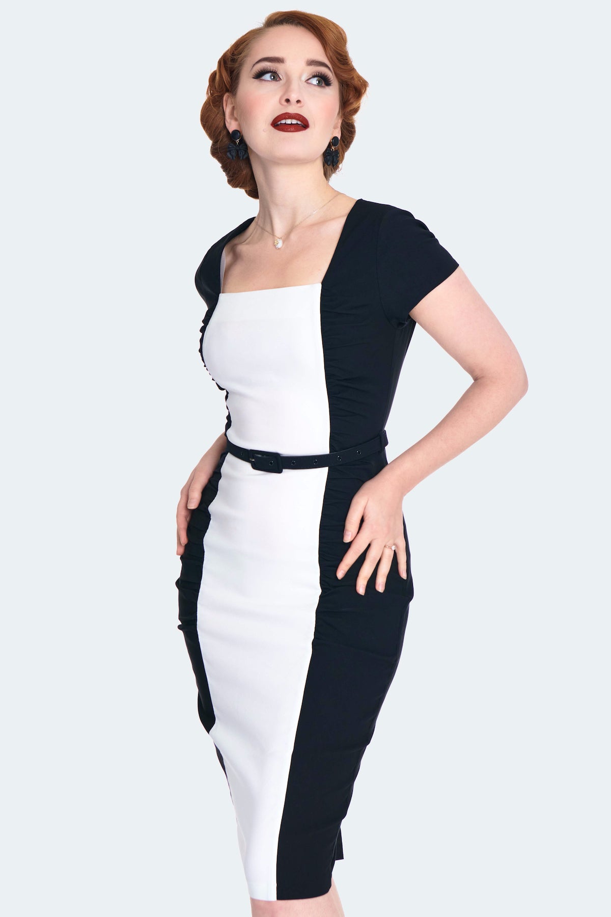 Ruched Panels Pencil Dress