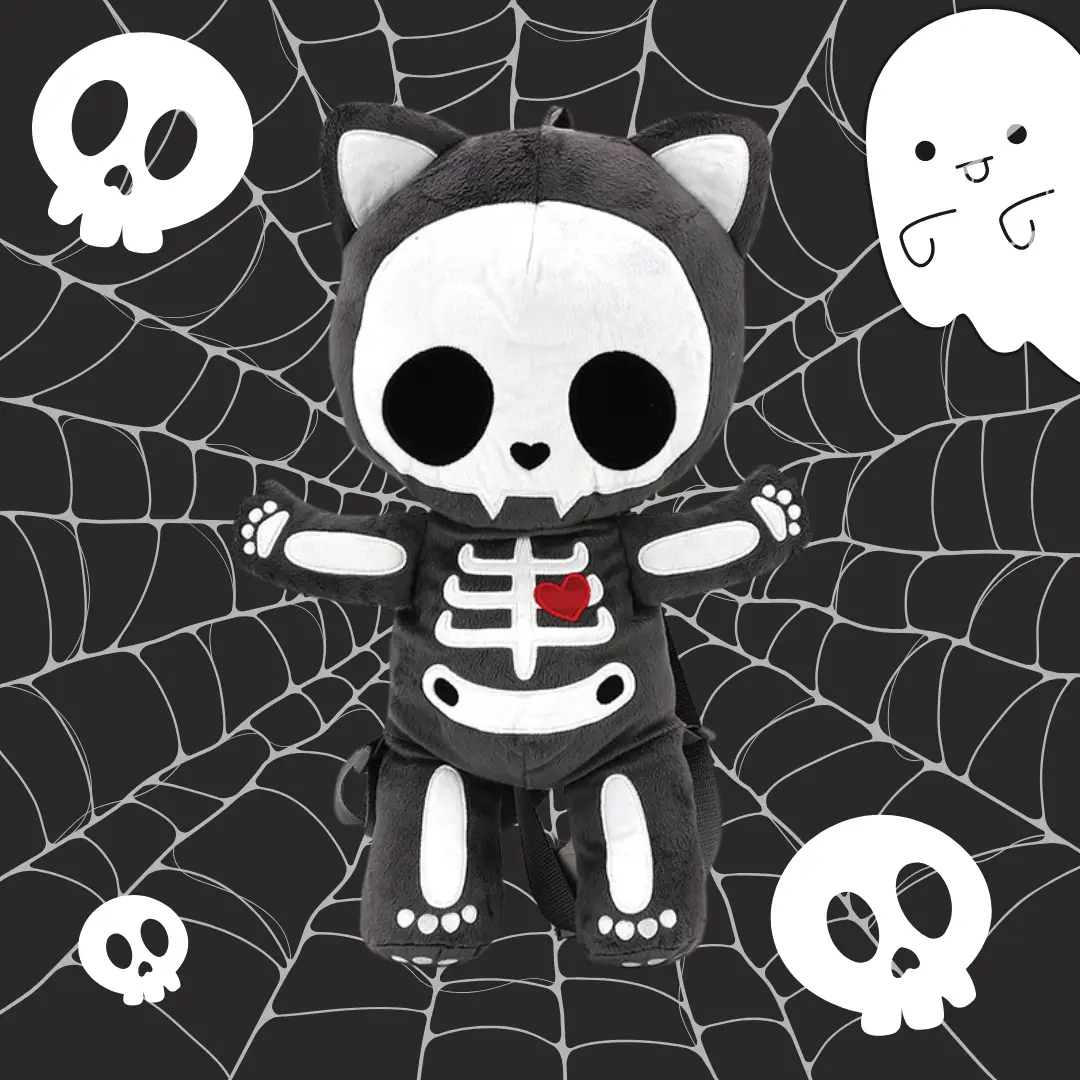 Skeleton Kitten Plush Backpack