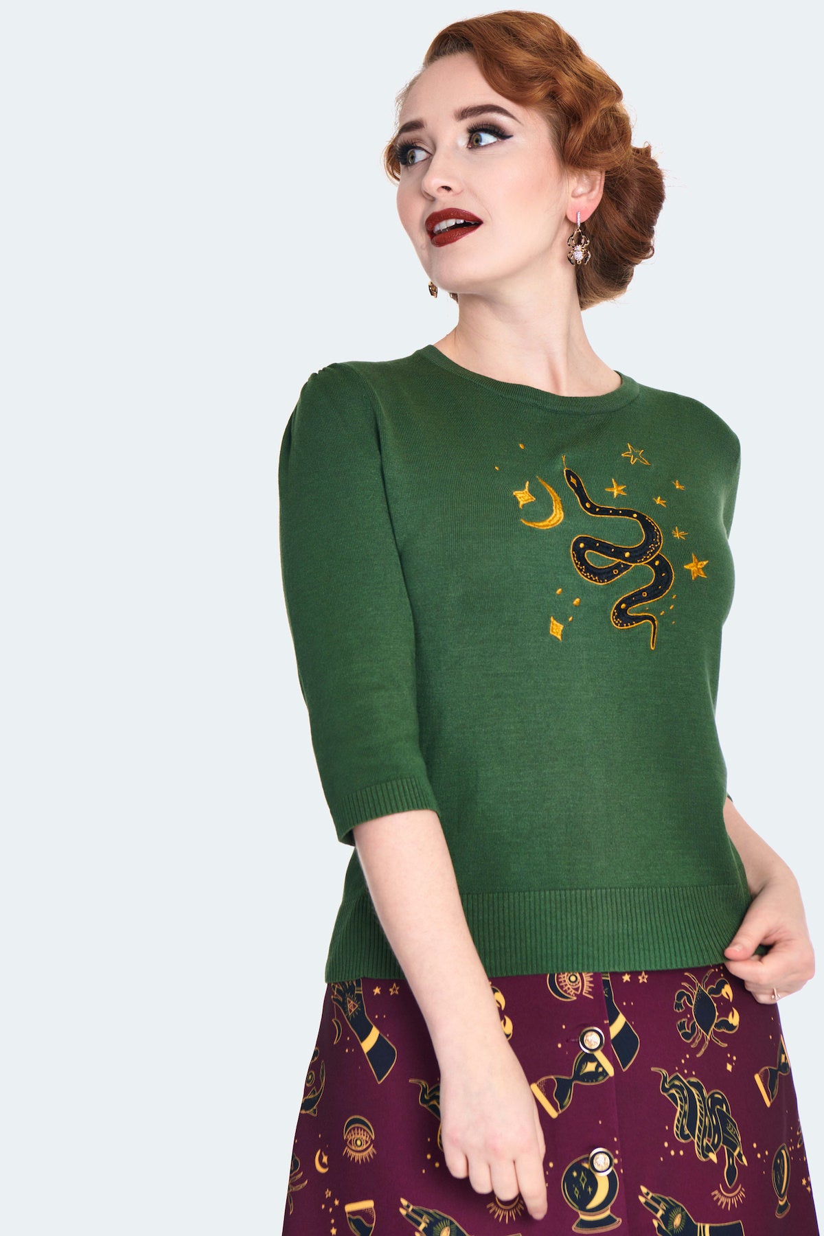 Serpent Embroidered Sweater