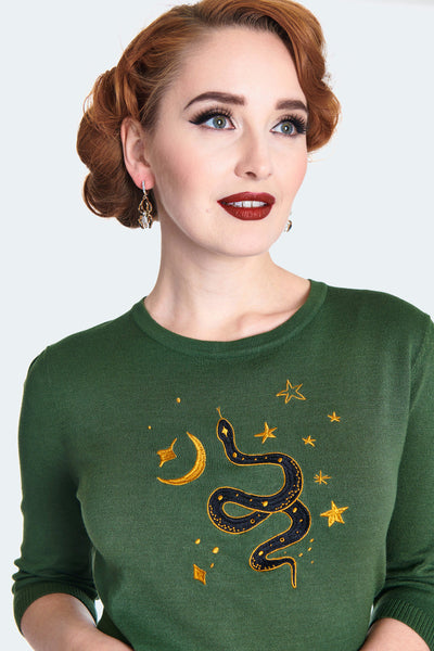 Serpent Embroidered Sweater