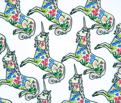 Unicorn Garden Embroidered Patch