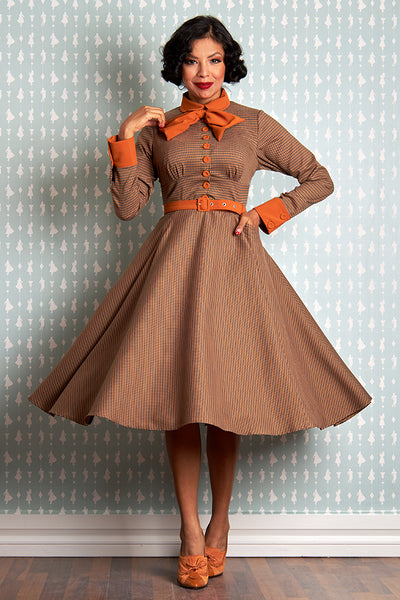 Ines-Marigold Tartan Swing Dress