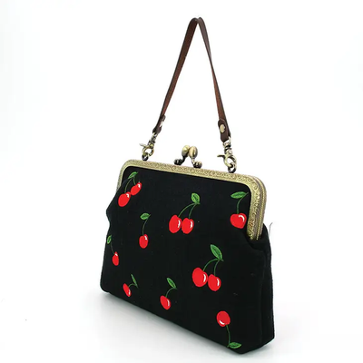Cherry Kisslock Bag
