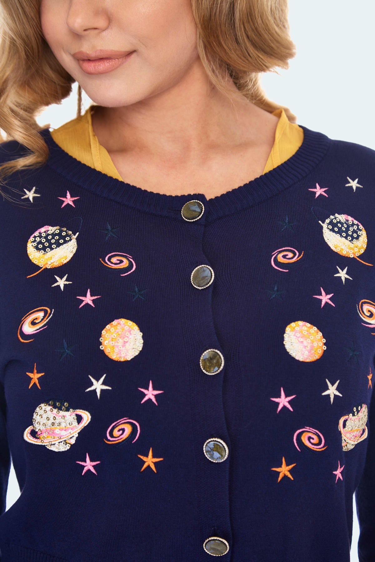 Janet Galaxy Embroidered Cardigan