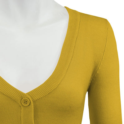 Classic Cropped Cardigan in Honey