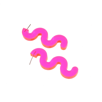 Neon Squiggle Earrings